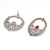 Crystal and sterling silver drop earrings, 'Crown of Fire' - Vine-Themed Red Crystal and Sterling Silver Drop Earrings