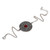 Crystal and sterling silver pendant bracelet, 'Solar Stone' - Sun-Themed Red Crystal and Sterling Silver Pendant Bracelet