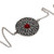 Crystal and sterling silver pendant bracelet, 'Solar Stone' - Sun-Themed Red Crystal and Sterling Silver Pendant Bracelet