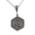 Sterling silver pendant necklace, 'Hexagonal Elegance' - Geometric Folk Art-Themed Sterling Silver Pendant Necklace