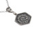 Sterling silver pendant necklace, 'Hexagonal Elegance' - Geometric Folk Art-Themed Sterling Silver Pendant Necklace