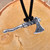 Men's sterling silver pendant necklace, 'Axe' - Men's Axe-Shaped Sterling Silver Pendant Necklace