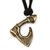 Men's brass long pendant necklace, 'Radiant Amulet of Bravery' - Antique Finished Axe-Themed Men's Brass Pendant Necklace