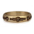 Anillo de banda de latón - Anillo de banda de latón de temática floral con acabado pulido oxidado