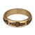 Anillo de banda de latón - Anillo de banda de latón de temática floral con acabado pulido oxidado