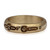 Anillo de banda de latón - Anillo de banda de latón de temática floral con acabado pulido oxidado