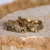 Brass band rings, 'Double Abstract Elegance' (pair) - Pair of Modern Brass Band Rings with Textured Finish