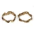 Brass band rings, 'Double Abstract Elegance' (pair) - Pair of Modern Brass Band Rings with Textured Finish