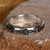 Sterling silver band ring, 'Floral Delight' - Darkened Polished Silver Band Ring with Floral Motifs