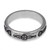 Sterling silver band ring, 'Floral Delight' - Darkened Polished Silver Band Ring with Floral Motifs