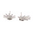 Pendientes de la chaqueta de oreja de plata esterlina - Pendientes Ear Jacket De Plata De Ley Pulida Con Temática De Sol