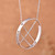 Collar colgante de plata de ley - Collar de Plata 925 con Colgante Circular y Cadena Entrelazada