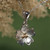 Sterling silver pendant necklace, 'Divine Blossom' - Floral Sterling Silver Pendant Necklace with Golden Dots