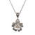 Sterling silver pendant necklace, 'Divine Blossom' - Floral Sterling Silver Pendant Necklace with Golden Dots