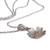 Sterling silver pendant necklace, 'Divine Blossom' - Floral Sterling Silver Pendant Necklace with Golden Dots