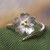 Sterling silver wrap ring, 'Divine Blossom' - Spring-Themed Sterling Silver Wrap Ring with Golden Dots