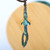 Brass pendant necklace, 'Adam in Teal' - Armenian Brass Pendant Necklace of Archeological Replica