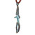 Brass pendant necklace, 'Adam in Teal' - Armenian Brass Pendant Necklace of Archeological Replica