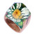 Natural flower cocktail ring, 'Camomile Fragment' - Handcrafted Natural Camomile Flower Wooden Cocktail Ring