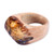 Natural flower cocktail ring, 'Dandelion Fragment' - Handcrafted Natural Dandelion Flower Wooden Cocktail Ring