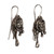 Crystal drop earrings, 'Abstract Droplets' - Modern Abstract Droplet-Themed Crystal Silver Drop Earrings