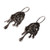Crystal drop earrings, 'Abstract Droplets' - Modern Abstract Droplet-Themed Crystal Silver Drop Earrings