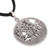 Sterling silver pendant necklace, 'Sylvan Spell' - Round Sterling Silver Pendant Necklace with Forest Scape