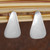 Sterling silver button earrings, 'Soft Pyramid' - Minimalist Pyramid-Shaped Sterling Silver Button Earrings