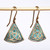 Brass dangle earrings, 'Armenian Knot' - Brass Celtic Knot Dangle Earrings with Antique Finish