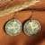 Brass dangle earrings, 'Armenian Cross' - Brass Cross Dangle Earrings with Antique Oxidized Finish