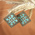 Brass dangle earrings, 'Armenian Rhombus' - Brass Rhombus Dangle Earrings with Oxidized Antique Finish