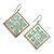 Brass dangle earrings, 'Armenian Rhombus' - Brass Rhombus Dangle Earrings with Oxidized Antique Finish