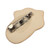 Ceramic brooch pin, 'Feline Sleep' - Whimsical Sleepy Cat-Themed Lacquered Ceramic Brooch Pin