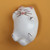 Ceramic brooch pin, 'Snow Kitty' - Lacquered White Cat-Shaped Brooch Pin Crafted in Armenia