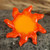 Broche de cerámica - Pin de cerámica acristalado en forma de sol pintado a mano en Armenia