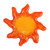 Broche de cerámica - Pin de cerámica acristalado en forma de sol pintado a mano en Armenia