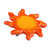 Broche de cerámica - Pin de cerámica acristalado en forma de sol pintado a mano en Armenia