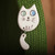Ceramic brooch pin, 'Feline Grace' - Whimsical Ivory Ceramic Cat Brooch Pin Crafted in Armenia