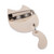 Ceramic brooch pin, 'Feline Grace' - Whimsical Ivory Ceramic Cat Brooch Pin Crafted in Armenia