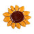 Ceramic brooch pin, 'Adoration Petals' - Spring-Inspired Glazed Sunflower-Shaped Ceramic Brooch Pin