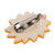 Ceramic brooch pin, 'Adoration Petals' - Spring-Inspired Glazed Sunflower-Shaped Ceramic Brooch Pin