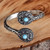 Anillo de envoltura turquesa - Anillo envolvente clásico de turquesa natural oxidada de Armenia