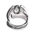 Garnet cocktail ring, 'Passion's Strength' - Abstract Sterling Silver Garnet Cocktail Ring from Armenia