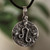 Sterling silver pendant necklace, 'Lively Leo' - Sterling Silver Leo Pendant Necklace with Adjustable Cord
