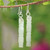 Jade dangle earrings, 'Enlightenment' - Thai Artisan Pale Green Jade Bamboo Dangle Earrings (image 2) thumbail