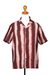 Men's block-printed cotton shirt, 'Sunset Stripes' - Men's Block-Printed Striped Cotton Shirt