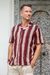 Men's block-printed cotton shirt, 'Sunset Stripes' - Men's Block-Printed Striped Cotton Shirt