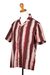 Men's block-printed cotton shirt, 'Sunset Stripes' - Men's Block-Printed Striped Cotton Shirt