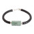 Jade pendant bracelet, 'Spirited Freedom' - Handcrafted Faux Leather and Jade Braided Pendant Bracelet