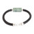 Jade pendant bracelet, 'Spirited Freedom' - Handcrafted Faux Leather and Jade Braided Pendant Bracelet